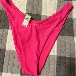 Hot Pink Aerie High Leg Bikini Bottoms